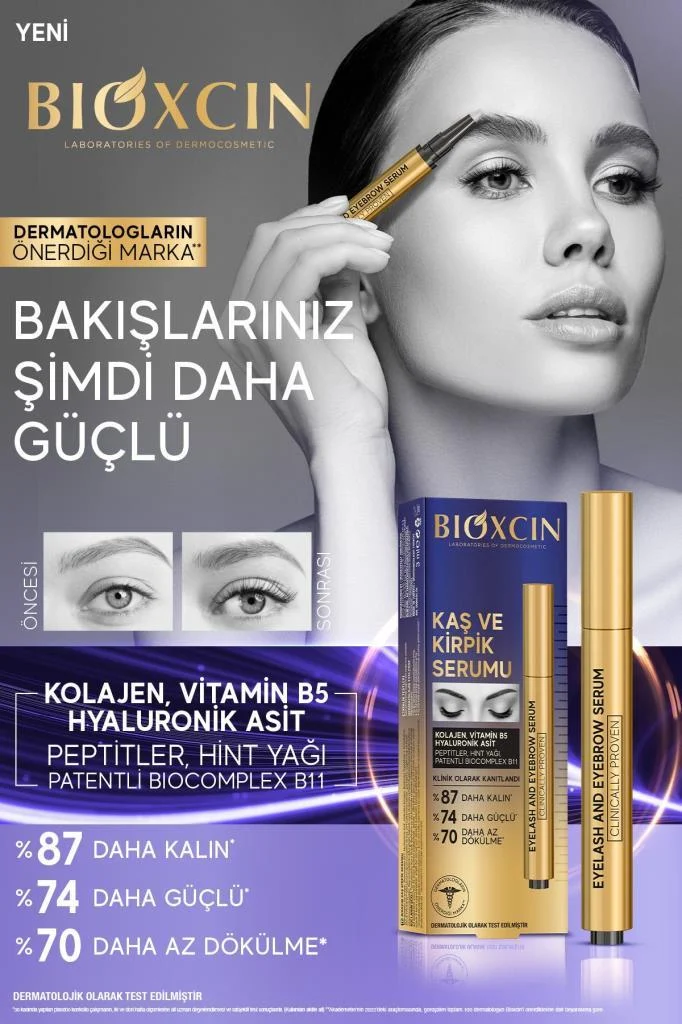 سرم تقویت مژه و ابرو بیوکسین حاوی کلاژن و هیالورونیک اسید حجم 3 میل